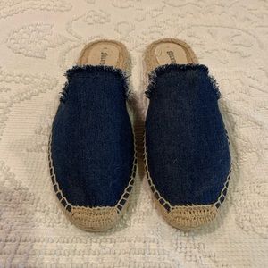 Soludos Frayed Denim Mule Espadrilles